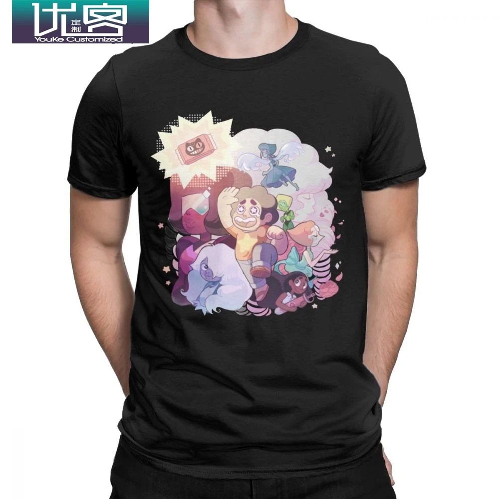 Steven Universe Star Футболки Стразы гранат аметист жемчуг мультфильм футболка мужская