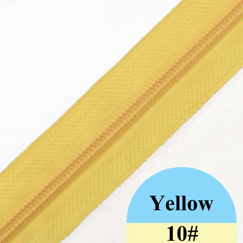 Yellow Meetee 5# разъемная застежка-молния 5/10 метров застежка-молния нейлона+ тянуть ползунки для домашняя Текстильная одежда Чемодан сумки Стёганое одеяло чехол на молнии Швейные аксессуары AP672 - Цвет: Yellow