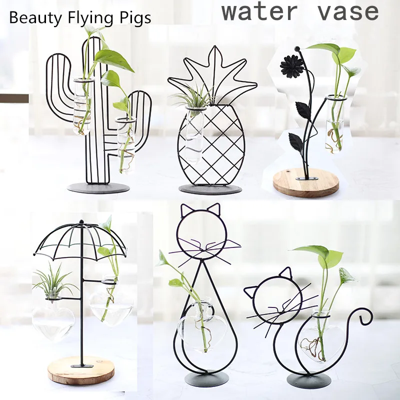 

NEW Creative Decoration Vase Abstract Black Lines Minimalist Abstract Iron Vase Dried Flower Vase Racks Nordic Flower Ornaments