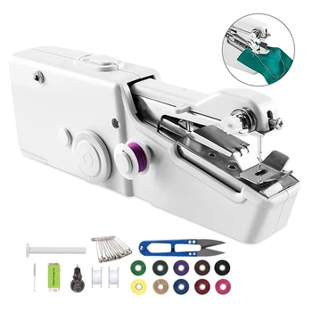 

Portable Mini Hand Sewing Machine Household Cordless Electric Stitch Needlework Set for Quick Repairs DIY Clothes Stitchin