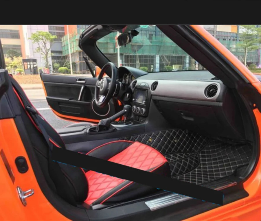 Кожаные автомобильные коврики для mazda mx-5 mx5 Roadster Miata 2005-2020 2019 2018 2017 2016 2015 аксессуары