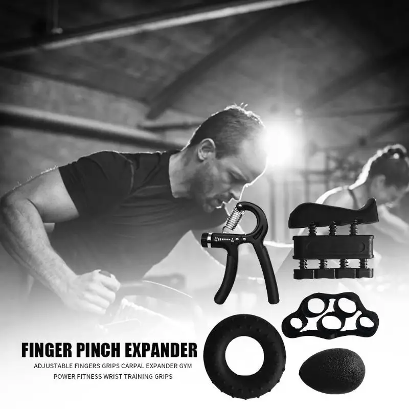 VKTECT 5PC/Set Gym Fitness Adjustable Hand Grip Set Finger Forearm Strength Muscle Recovery Heavy Hand Gripper Exerciser Trainer VKTECT 5PC/Set Gym Fitness Adjustable Hand Grip Set Finger Forearm Strength Muscle Recovery Heavy Hand Gripper Exerciser Trainer