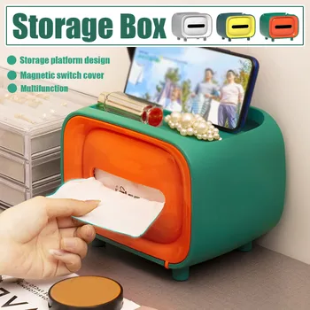 

Personal Desktop Tissue Box Office Desk Debris Napkin Tray Paper Container Household Multifunctional Storager Table Accessories