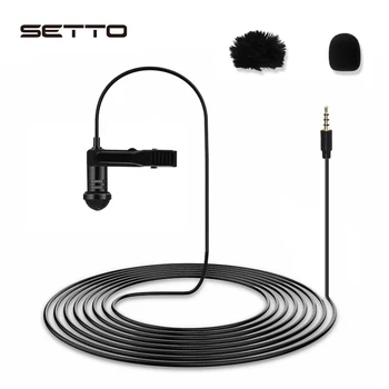 

6M Omnidirectional Metal Microphone 3.5mm Jack Lavalier Tie Clip Microphone Mini Audio Mic for Computer Laptop Mobile Phone