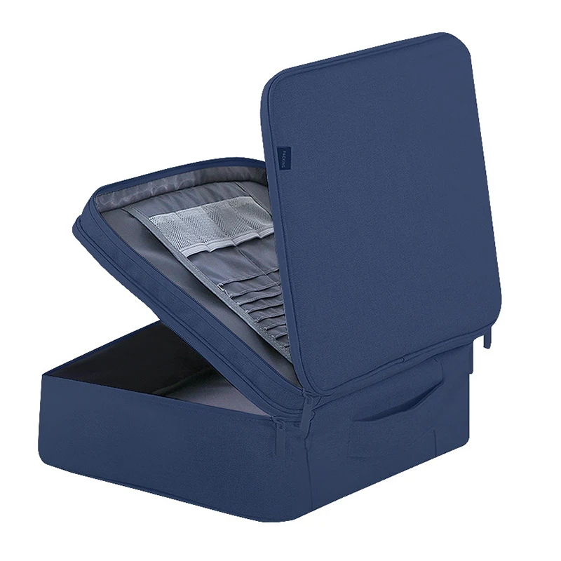 Navy Document Bags Portable Cosmetic Box Large Capacity Files Organizer Travel Make Up Bags Waterproof Document Organizer - Цвет: Navy
