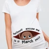 Excuse Me Is It January Yet 12 Monthes Summer Maternity Pregnancy T Shirt Women Tee Black Baby Print Pregnant Clothes 3