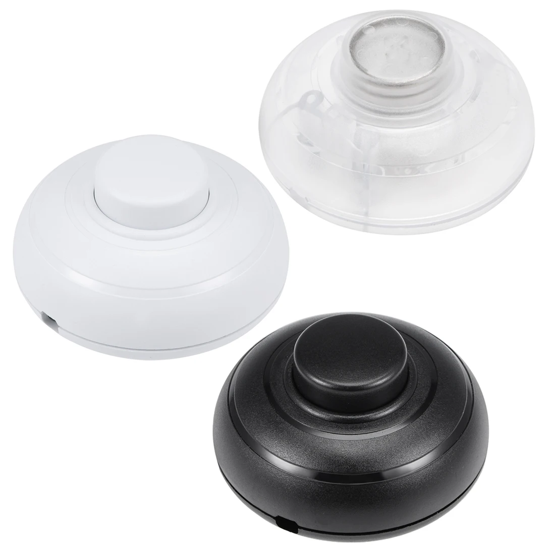 

uxcell 1/2/3pcs Inline Foot Pedal Push Lamp Switch Round Push Step-on-Button for LED Light ON-OFF Control Black/White/Clear