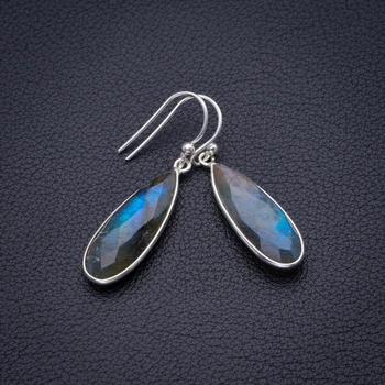 

Natural Blue Fire Labradorite Handmade 925 Sterling Silver Pendant 1.5" D3266