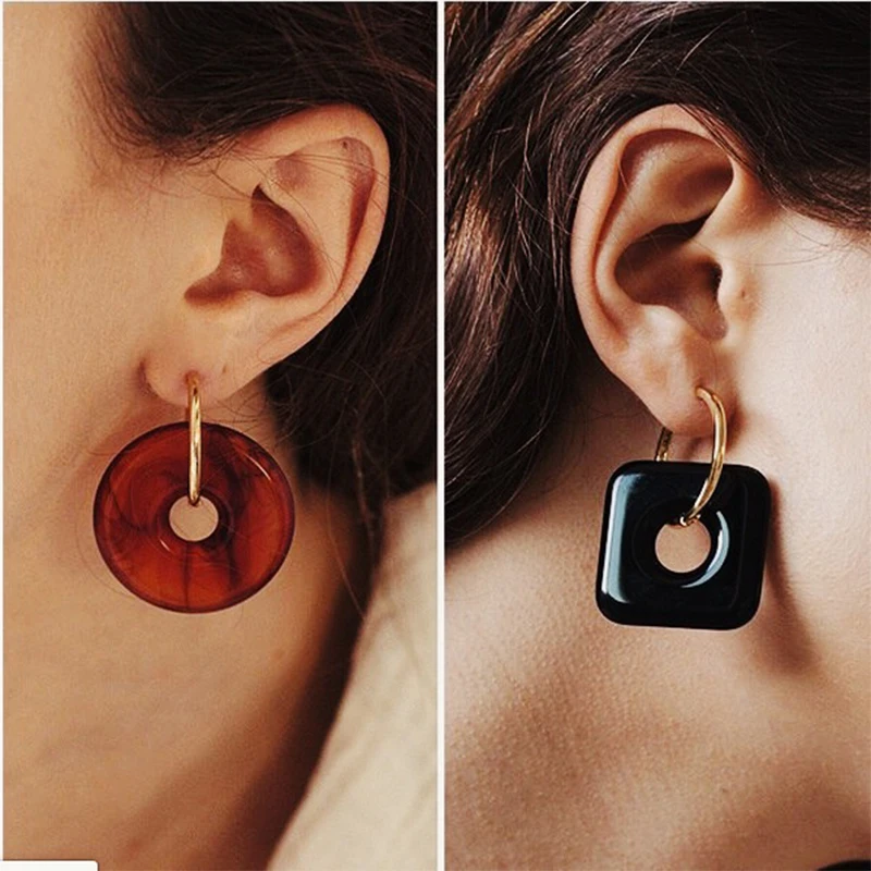 

Timeless Wonder Stunning Asymmetric Square Circle Resin Drop Earrings Stainless Steel Jewelry Women Punk Gothic Boho Ins 2686