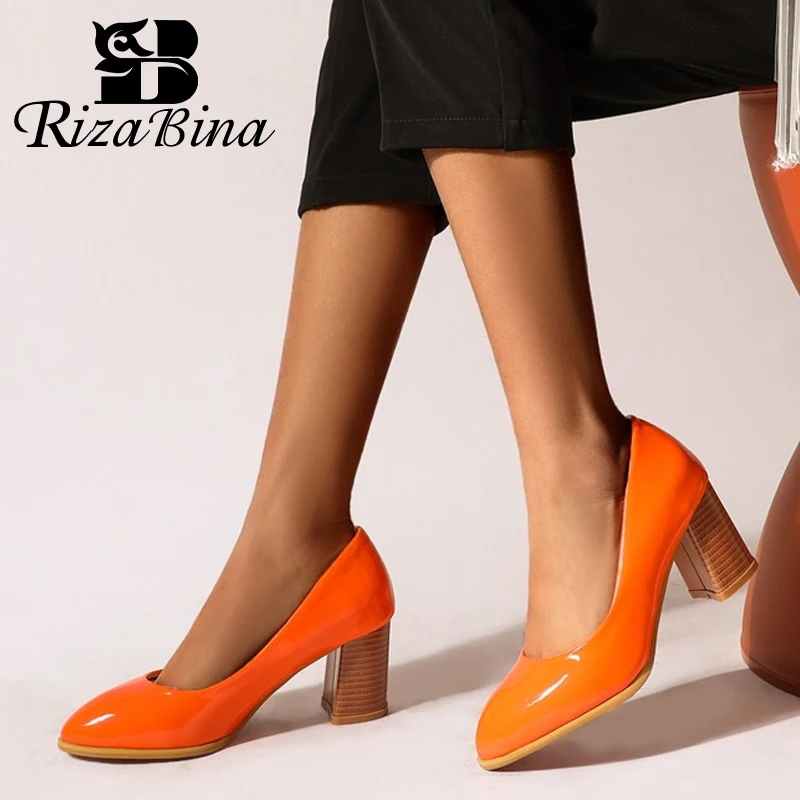 RIZABINA/женские туфли лодочки 5 цветов большие размеры 34 48 хит продаж однотонные