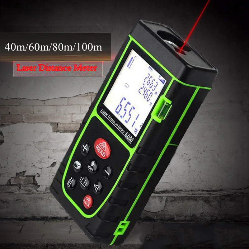  Professional Laser Distance Meter Digital Range Finder Laser Tape 40M 60M meters Tester Area/volume