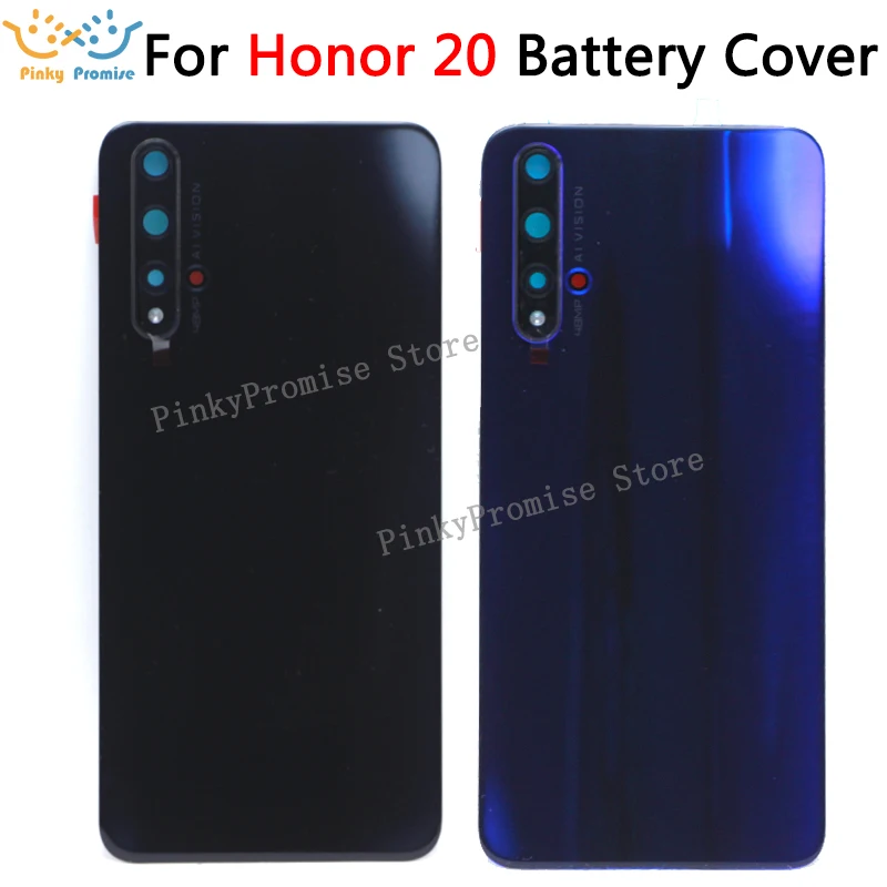 Для 6,2" huawei Honor 20 стеклянная задняя крышка батарейного отсека задняя+ стеклянная линза для Honor 20 задняя дверь