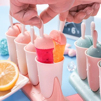 

Ice Cream Popsicle Molds Cooking Tools Rectangle Shaped Reusable Diy Frozen Ice Cream Pop Baking Molds