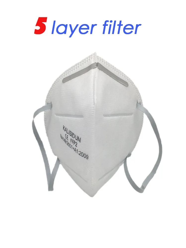 100 pièces KN95 masque anti-poussière et anti-buée 5 couches respirant
avec 95% particules filtrées KN95 masques