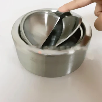 

Stainless Steel Ashtray Fashion Sand Round Round Windproof Hotel Internet Cafe Rotating With Lid Ashtray