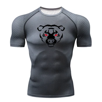 

Men Gorilla Running T-shirt Snake Gym Clothing Fitness Top Rashguard Football Wear Quick-drying Sports Shirt Men