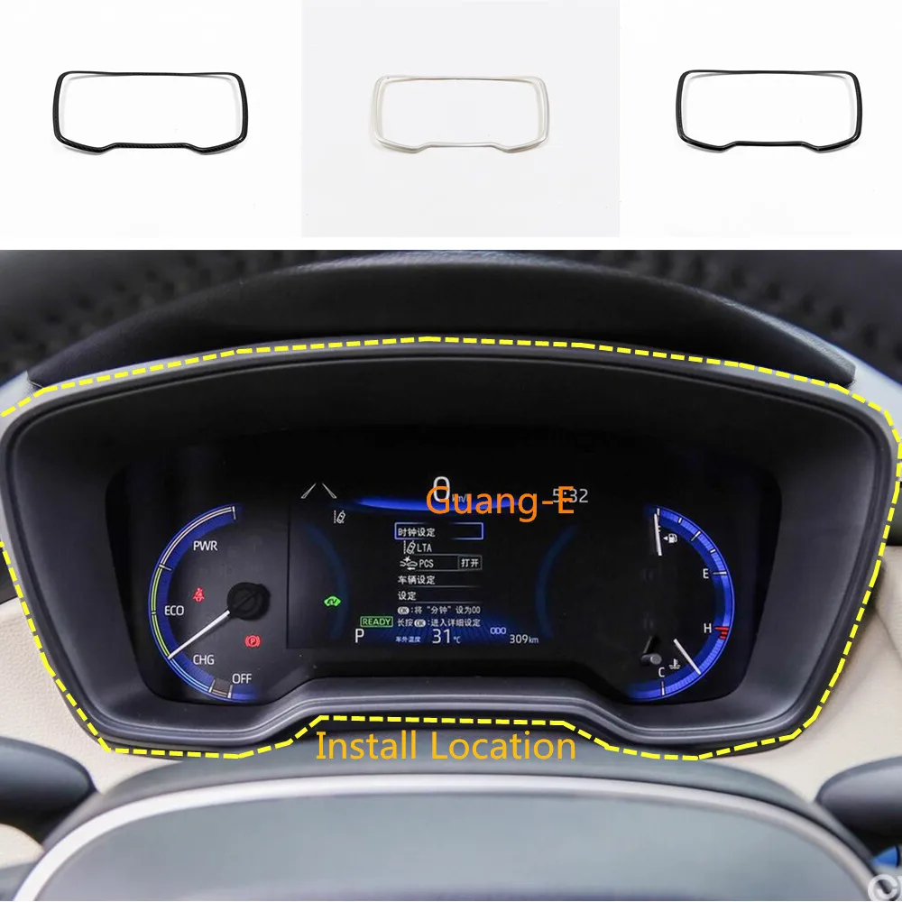 

For Toyota Corolla Altis 2019-2020 car garnish detector trim Stainless steel dashboard meter Instrument Panel gauge frame 1pcs