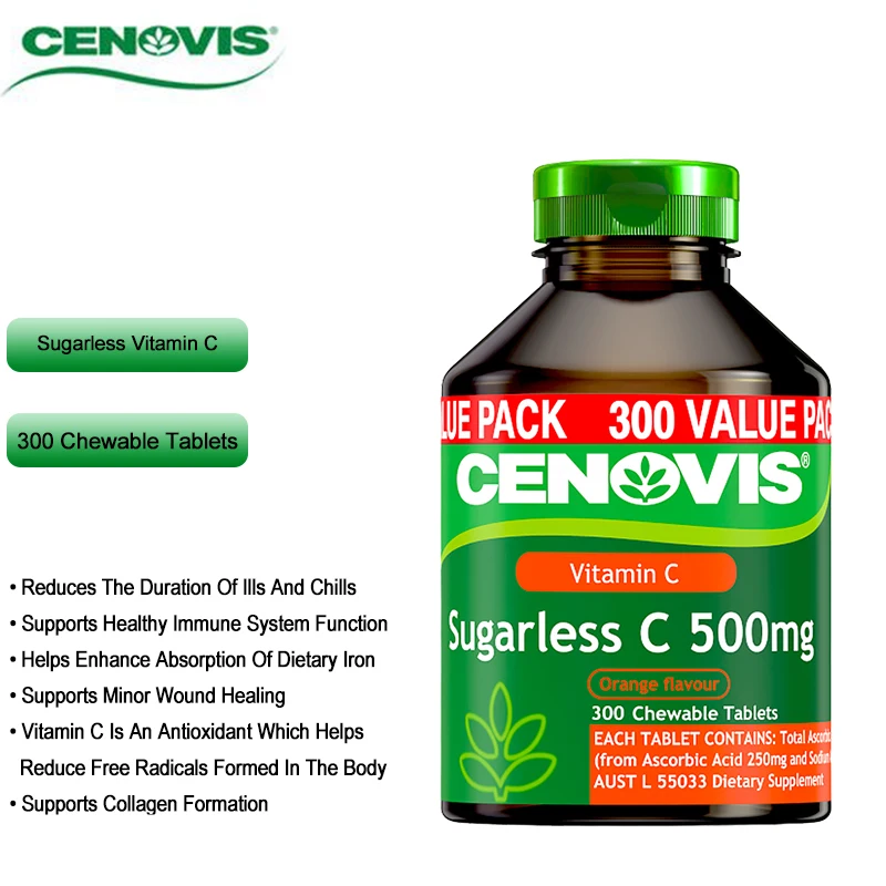 AustraliaCenovisVitaminC500mgSugarless300ChewableTablets