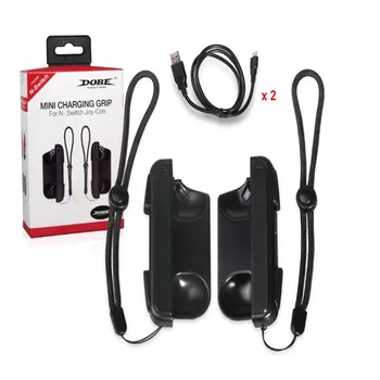 

with 2 USB Charging Cables Portable Mini Controller Charger Handle Grip Joy-Con Charger for Switch Joy-con