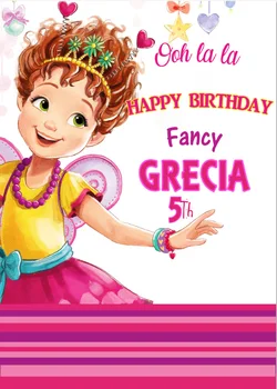 

5x7FT Cute Fancy Nancy Happy Birthday Party Stars Personalized DIY Custom Photo Backdrop Studio Backgrounds Vinyl 150cm X 220cm
