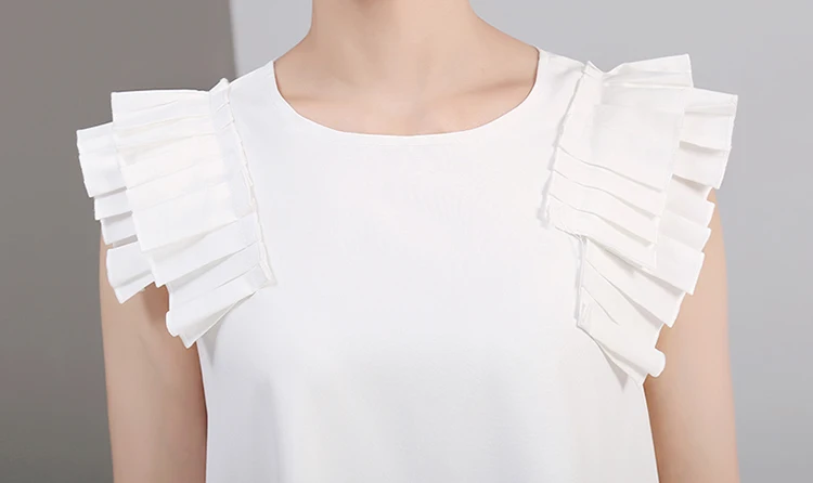 New Fashion Style Irregular Sleeveless Ruffles Hem Blouse Fashion Nova Clothing