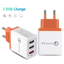 3 порта быстрое зарядное устройство 3,0 USB зарядное устройство сетевой адаптер питания для iPhone iPad samsung Xiaomi мобильных телефонов QC3.0 быстрое зарядное устройство для путешествий