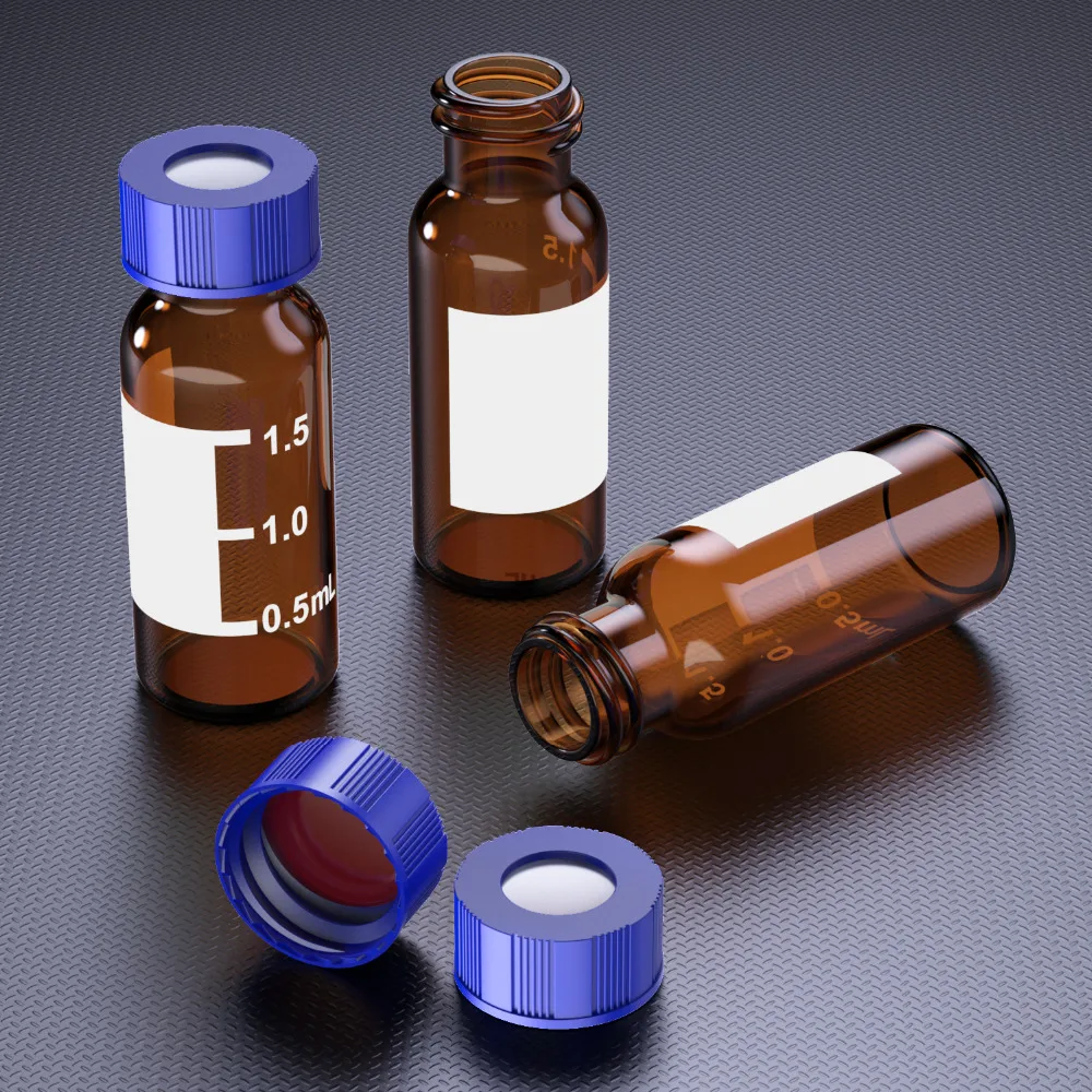 sample vial with cap-brown-5