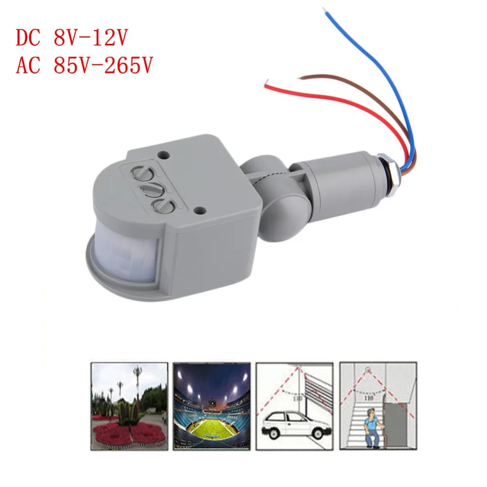 AC 220 В DC 12 инфракрасный PIR датчик движения переключатель с светодиодный свет