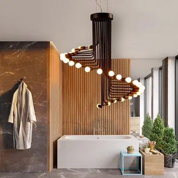 

Modern LED Nordic lamps living room Lighting Fixtures bar chandelier restaurant hanging lights cafe novelty dining chandeliers