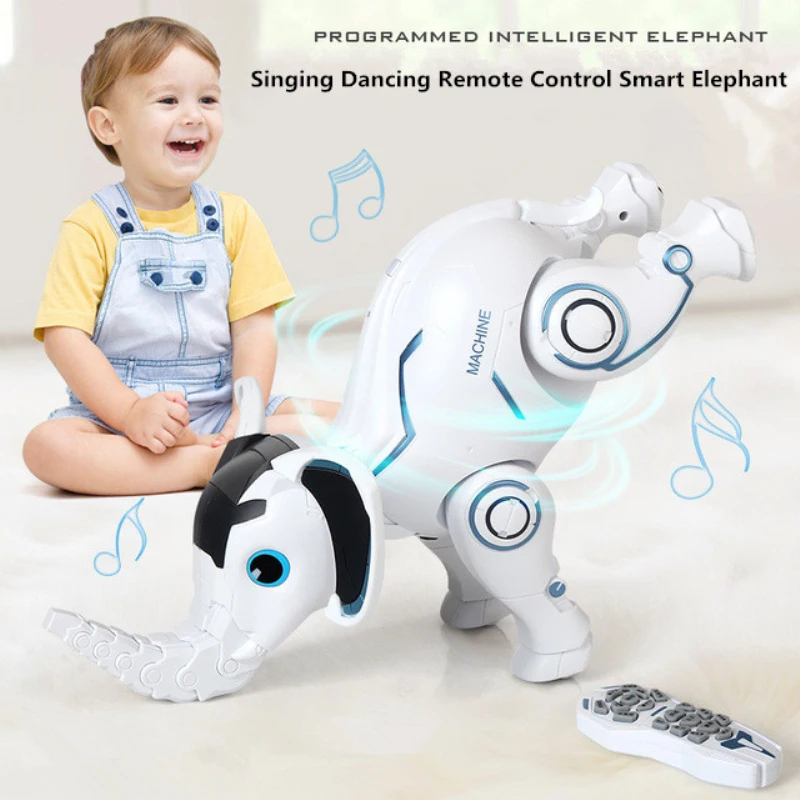 Remote Control Animal toy Bionic intelligent Dumbo Can Walk Stand Upside Down Sing Dance RC Robot Elephant Toys For Children | Игрушки и