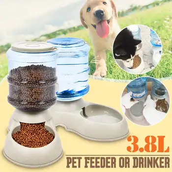 

About 3.8L Pet Automatic Feeder Dog Cat Drinking Bowl For Dog Water Drinking Cat Feeding Large Capacity Dispenser Pet Cat Dog