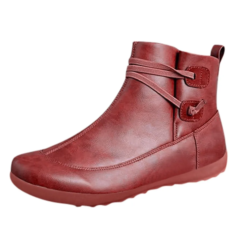 Red Новые женские ботильоны на шнуровке замшевые ботинки с прострочкой удобные женские ботинки с мягкой подошвой большой размер 43 - Цвет: Red