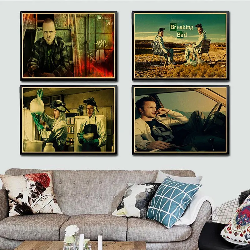 

Classic Movie Poster Breaking Bad Retro Posters Vintage Kraft Paper Print Painting for Wall Sticker Home Decor Poster