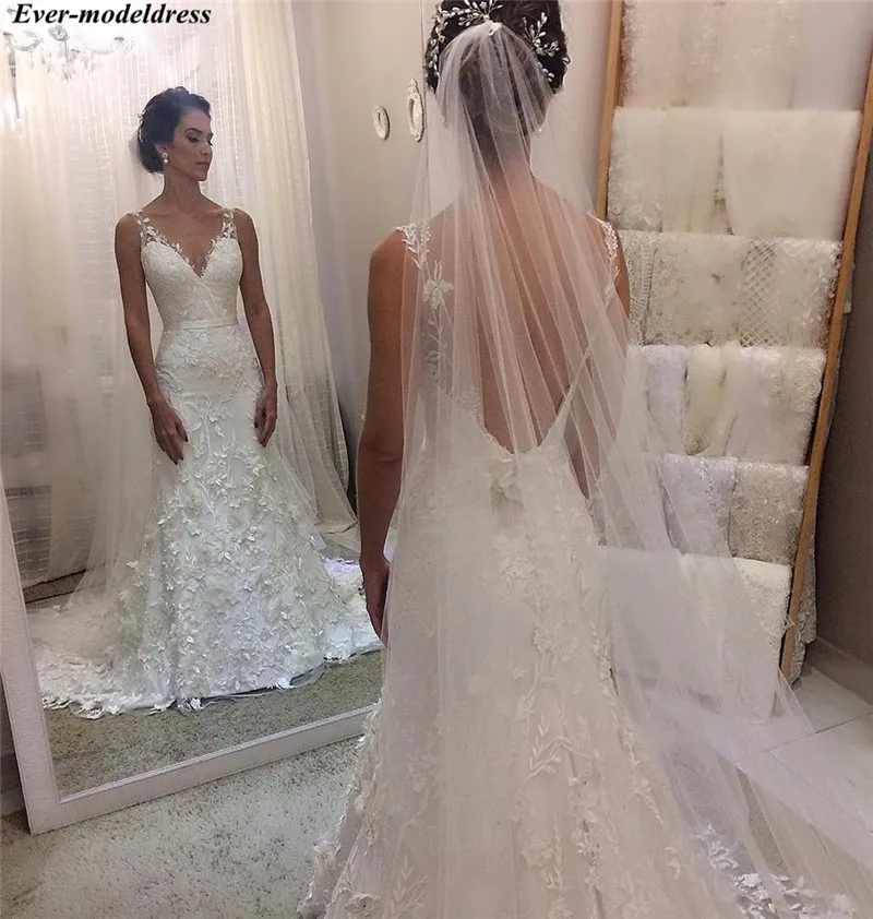 Vestido de Noiva, свадебное платье русалки, кружевные аппликации, открытая спина, шлейф, свадебные платья, платье невесты, платье для свадьбы