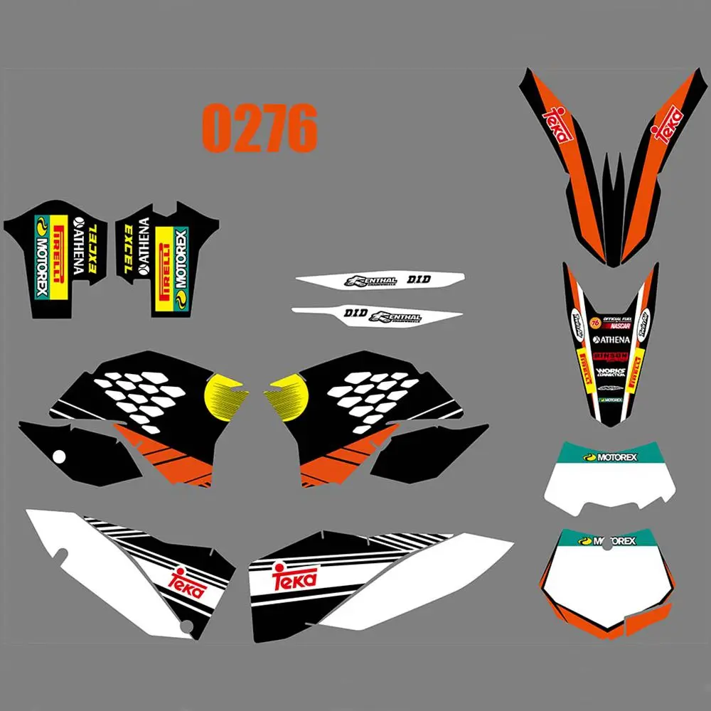 

New Full Graphics Decals Stickers Custom Number Name Glossy Bright Stickers For KTM EXC XCF 125 250 450 530 2008 2009 2010 2011