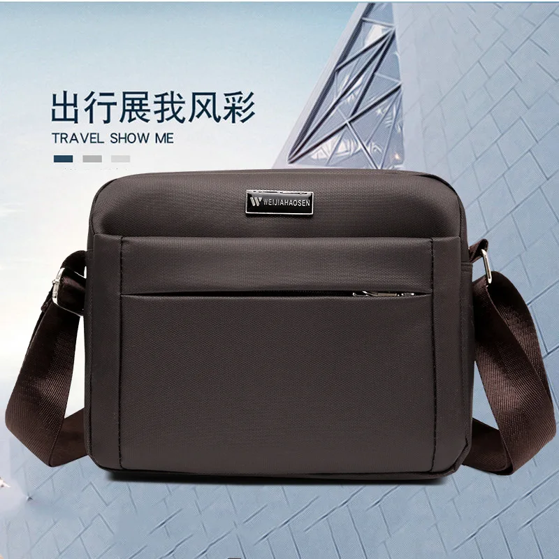 

Nylon Cross MEN'S Single-shoulder Bag Waterproof Oxford Cloth Shoulder Bag Korean-style-Style Fashion Backpack Casual Sports Sim