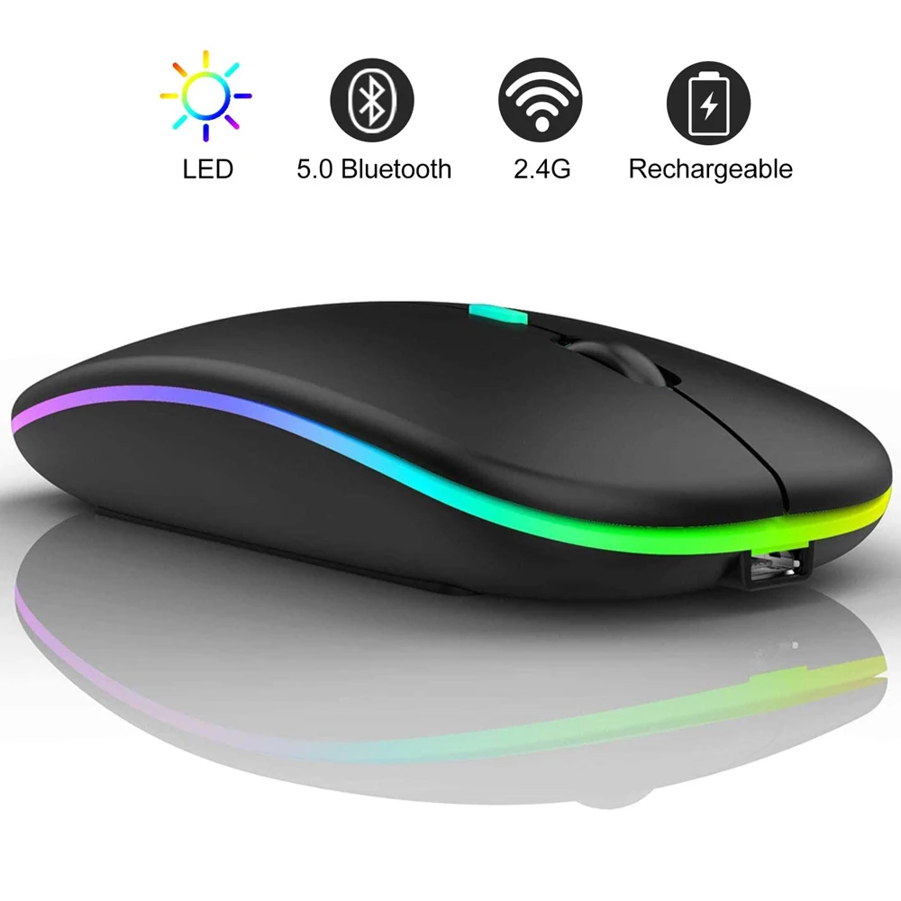 Wireless Gaming Mouse 2400 DPI Rechargeable Adjustable 7 Color Backlight Breathing Gamer Mouse Game Mice for PC Laptop cool computer mouse