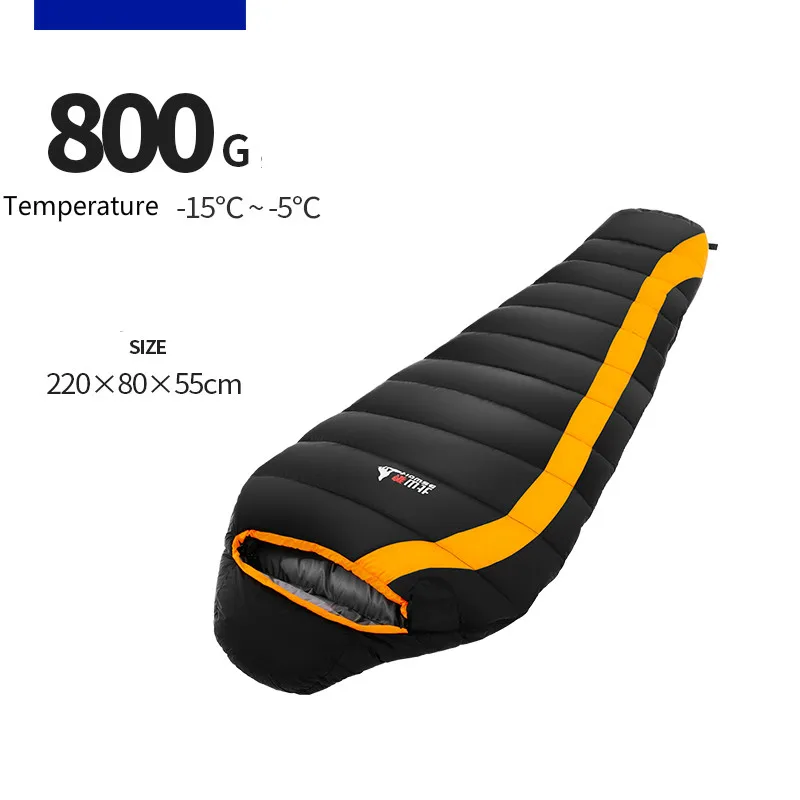 A Спальный мешок зима 800 г/1000 г белый утиный пух наполнитель сплайсированный конверт для взрослых природа Hike Sac De Couchage плоский диван надувная кровать - Цвет: A