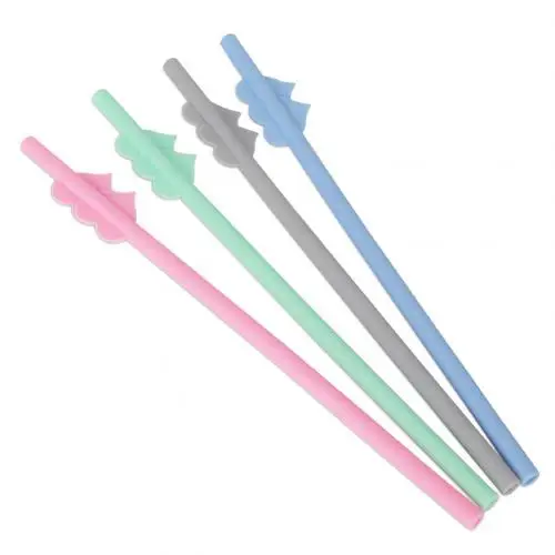 Random 4Pcs Brush 4/8 шт. «любящее сердце» многоразовые силиконовые напитки Соломка для напитков с щеточка для чистки - Цвет: Random 4Pcs Brush