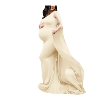 

Dresses Maternity Clothings Women Pregnants Photography Props Sleeveless Mop The Floor Maternity Solid Dress Drop Shipping