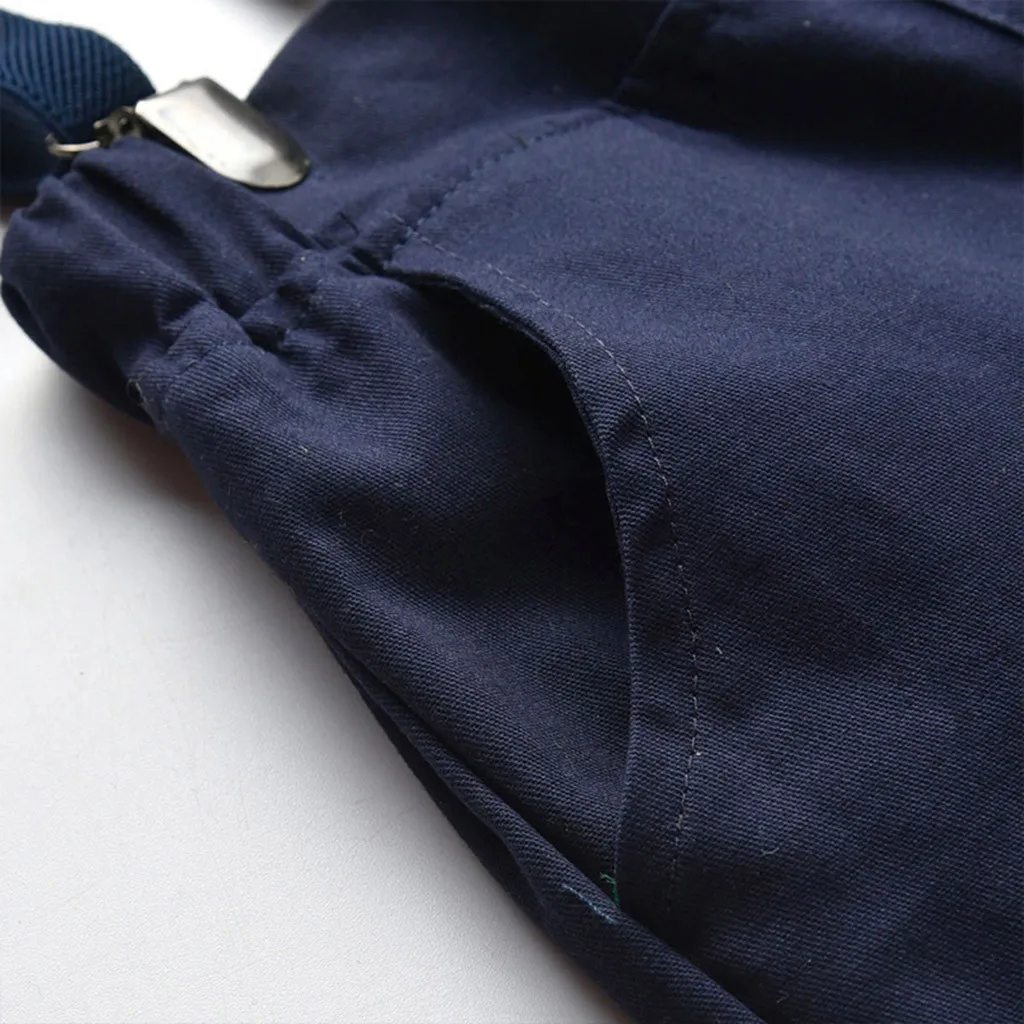 Toddler Kids Baby Boys Outfits Long sleeve Bow Tie stripe Shirt+ Suspender Pants Gentleman Children boy clothes sets