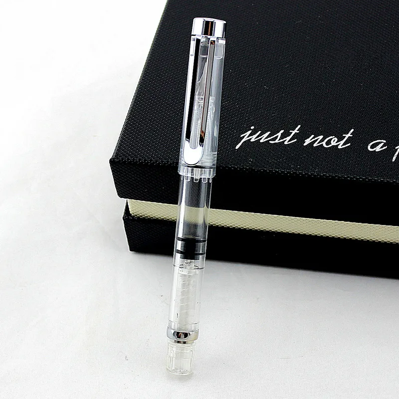 Transparent Demonstrator Extra Fine Nib Lanbitou 3059 Piston Fill Fountain Pen 