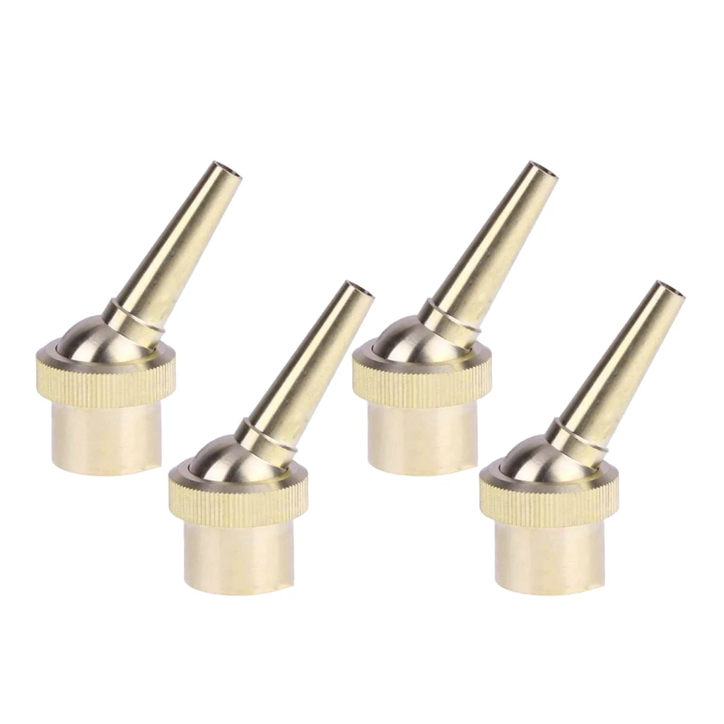 4pcs Brass Straight Garden Fountain Water Nozzle Sprinkler Spray Head, The axis of the nozzle can be adjusted at ±10 degrees