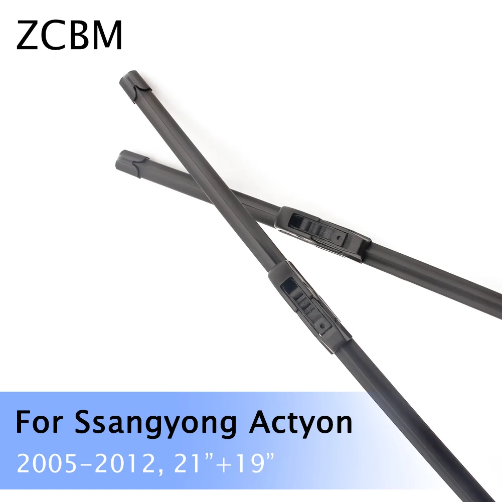 ZCBM щетки стеклоочистителей для автомобиля Для Ssangyong Actyon 2005 2006 2007 2008 2009 2010 2011 2012 Крюк Тип автомобиля спереди стеклоочистители 21+ 19 дюймов