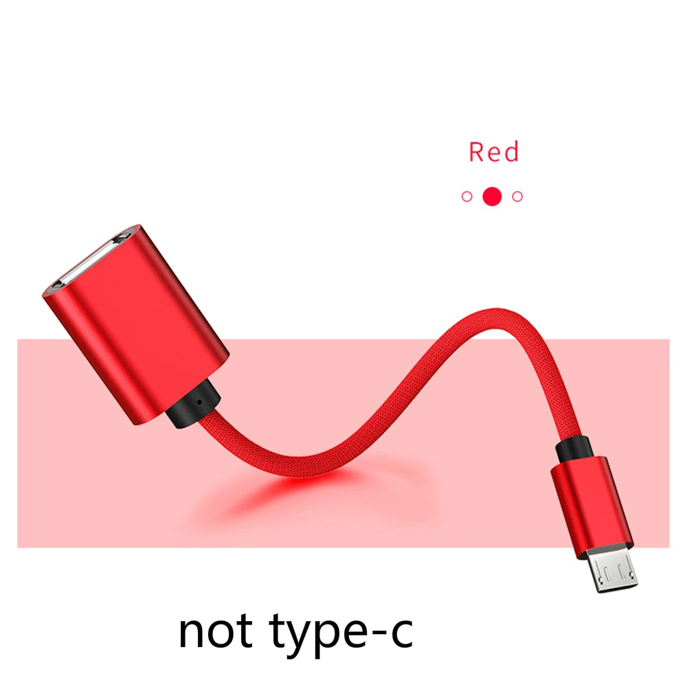 01 micro5p red Type-C USB OTG адаптер кабель для samsung USB мама к Micro USB папа конвертер для Android для IPhone для ноутбука OTG функция - Цвет: 01 micro5p red