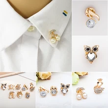 New Creative Diamond Inlaid Animal Owl Pin Brooch Swan  Cherry Little Pins Dress Women's Versatile Broochs