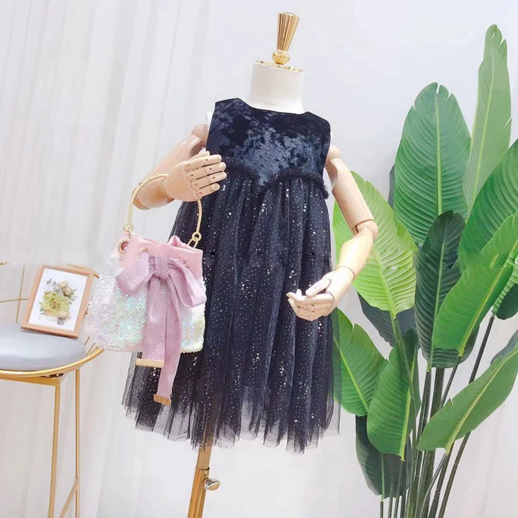 

6414 Sequins Tutu Princess Baby Girl Dress Christmas Spring Fall Winter Party Kid Dress For Girl Wholesale Thanksgiving Clothes