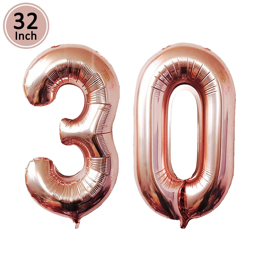 Lincaier 32 дюйма 62 см 30 день рождения воздушные шары счастливые 30 лет вечерние украшения для мужчин и женщин - Цвет: 32inch 30