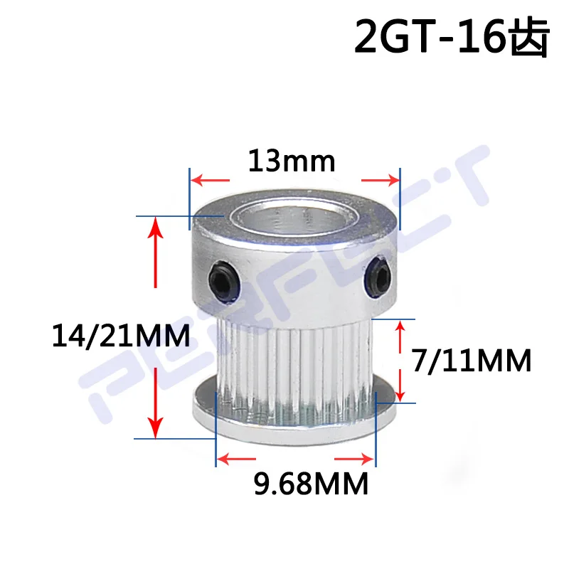

2GT 16 tooth Timing Pulley Aluminum Synchronous Wheels Gear Part For Width 3D Printers Parts 2GT16 Slot width7/11mm