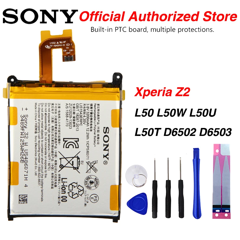 

Original Sony LIS1543ERPC Battery For Sony Xperia Z2 L50 L50W L50U L50T D6502 D6503 3200mAh